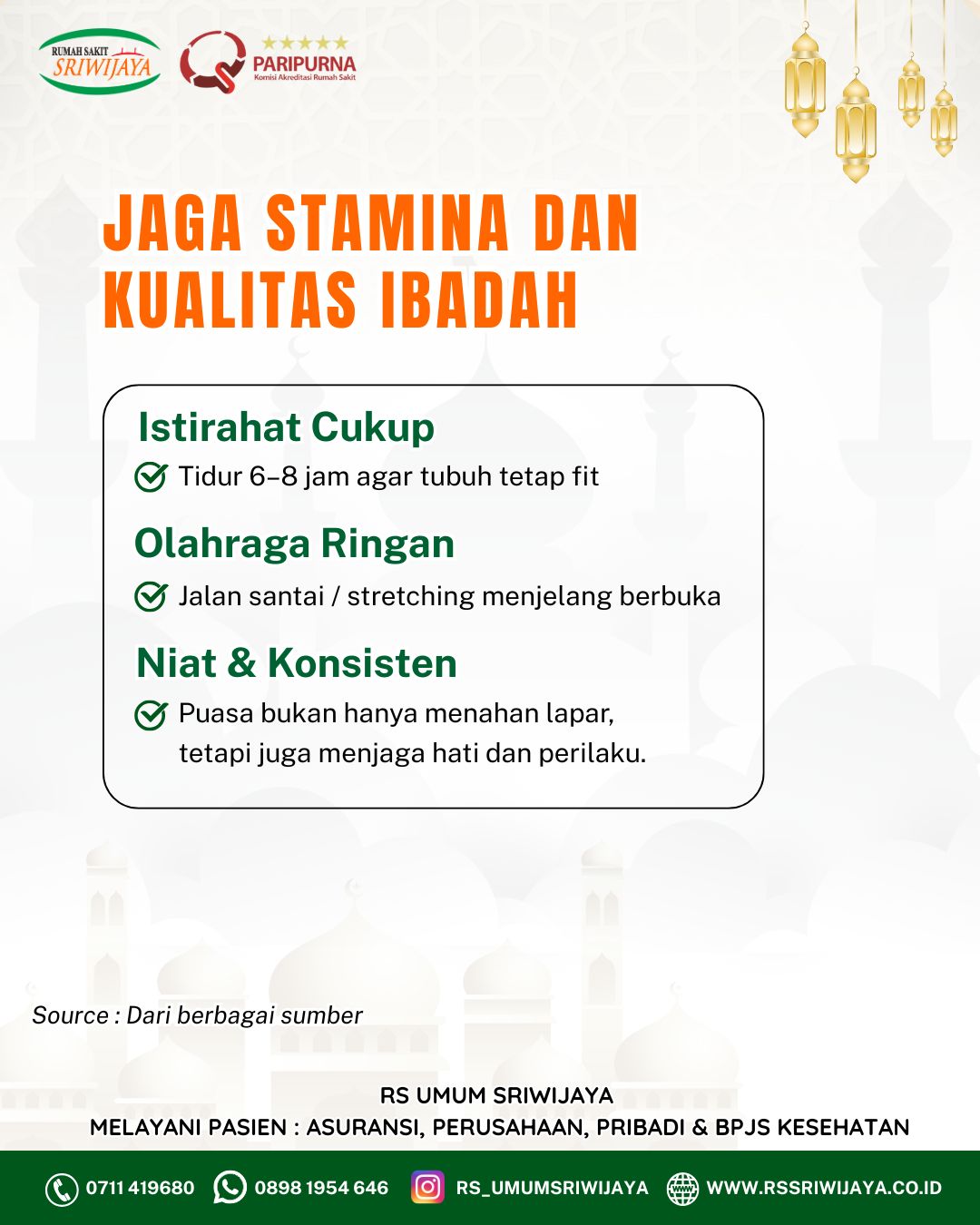 Puasa bukan hanya tentang menahan lapar dan haus, tetapi juga menjaga kesehatan agar tubuh tetap (2)