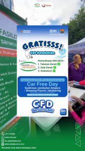 JAGA KESEHATAN DIMULAI DARI LANGKAH KECIL!RS SRIWIJAYA HADIR DI CAR FREE DAY PALEMBANG BERSAMA BRI.