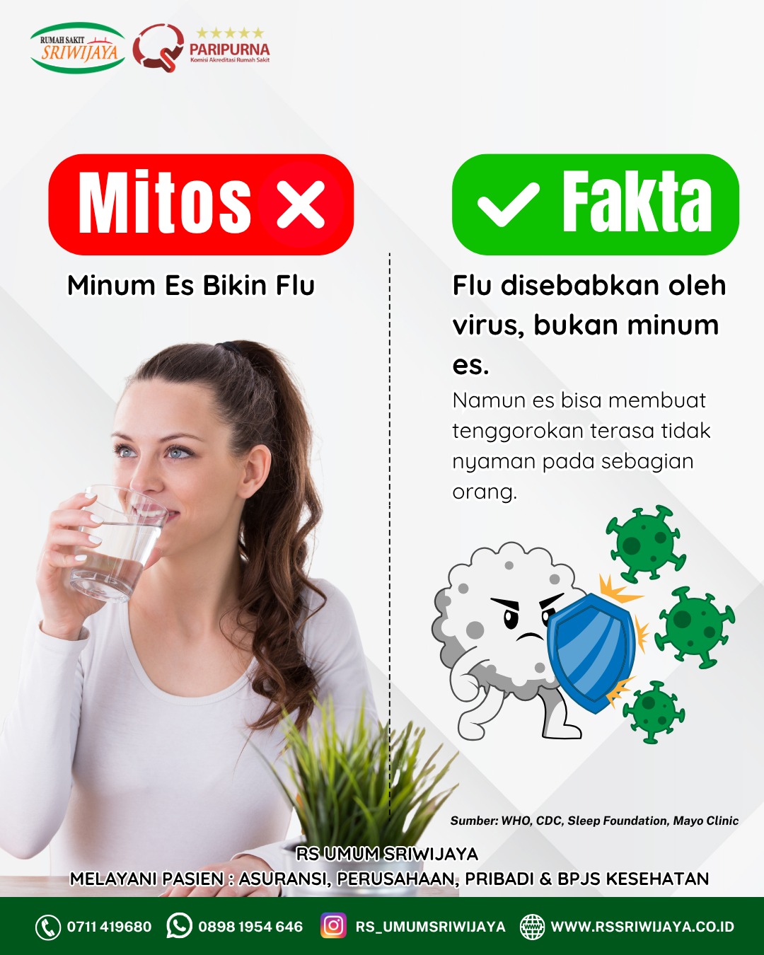 🔍 MITOS atau FAKTAMasih banyak informasi kesehatan yang beredar tapi belum tentu benar. Jangan (1)
